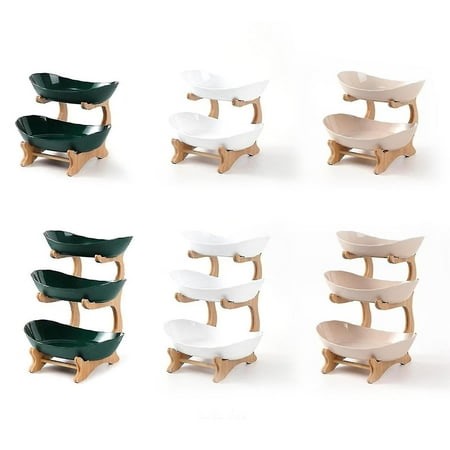 3 Tier Fruit Serving Tray Fruit Bowl With Metal Stand Ceramic Serving Plate Kitchen Storage Tray-d1 - Walmart.ca