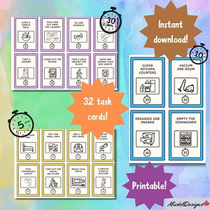 ADHD Task Cards – Printable Deck for Focus, Motivation & Organization - Etsy UK