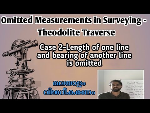 Omitted measurement-Case 2-Length of one line and bearing of another line is omitted-Problem solving