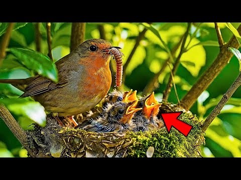 Birds Feeding Their Babies 4K – Beautiful Nesting Moments & Relaxing Nature Sounds