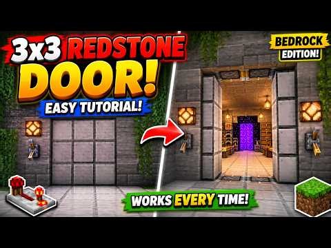 How to Build a 3x3 Redstone Door in Minecraft Bedrock (Easy Tutorial)