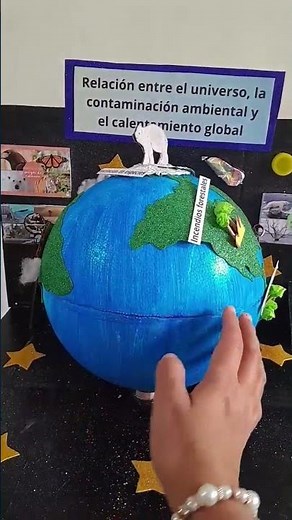 Maqueta giratoria sobre el calentamiento global.