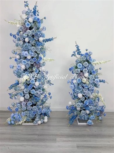 Dusty Blue Floral Backdrop for Elegant Weddings