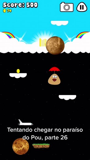 Superando pontuações no Sky Jump do Pou