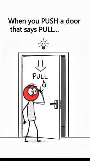 He Tried to PUSH a PULL Door… 😂🫣 (Doodle Animation)