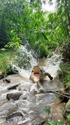 Useful survival skills for encountering a crocodile in the forest.