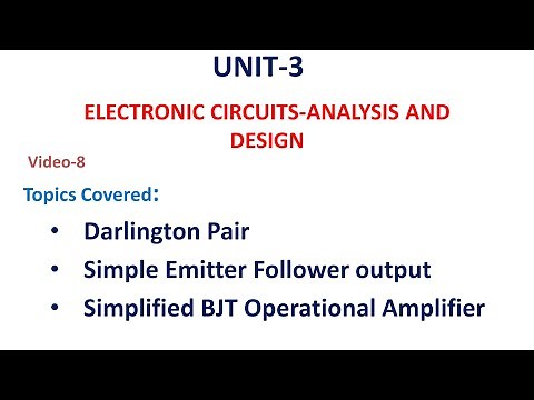 Darlington pair amplifier | Emitter Follower | BJT OP-AMP | Unit-3-8 | ECA | ECAD
