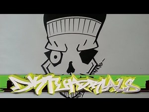 How to draw a graffiti skull with a cap step by step