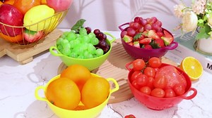 4 Pack Small Colander for Kitchen Mini Plastic Strainer Dish Safe for Veggies Berry Fruits Food 7.87 x 7.87 x2.83 Inch Dishwasher Safe