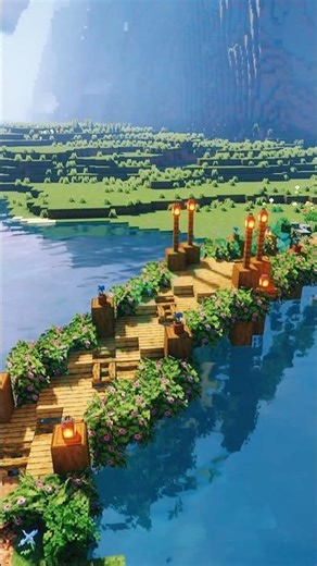 Let’s Build A Diagonal Bridge!#minecraft #minecraftshorts #minecraftbuilding #mcyt #timelapse