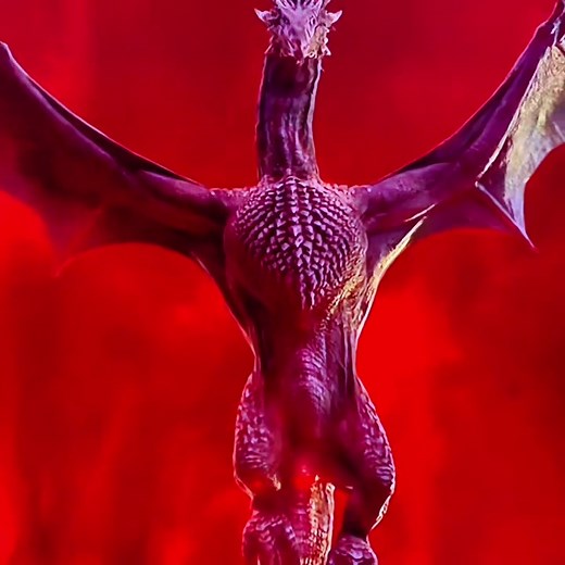 Majestic Dragon Emerges from Volcanic Eruption