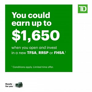 Get one-on-one investment advice with a TD Goal Builder conversation and you could earn up to $1,650. | TD