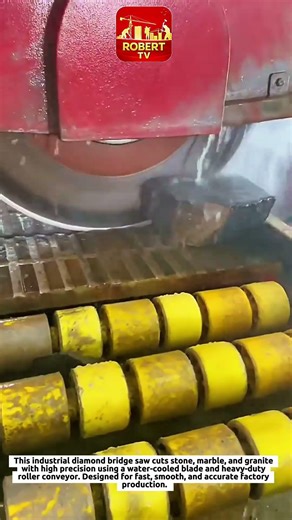 Industrial Diamond Bridge Saw Cutting Stone Fast | Satisfying Factory Machine Process 4K