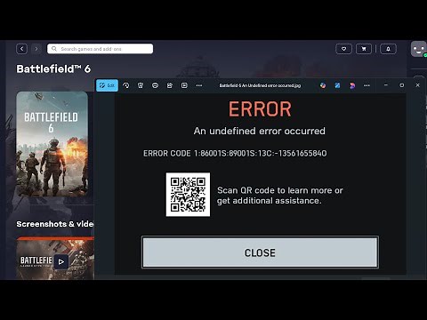Fix Battlefield 6 An undefined error occurred | Fix BF6 Error Code 1:86001S:89001S:13C:-13561655840