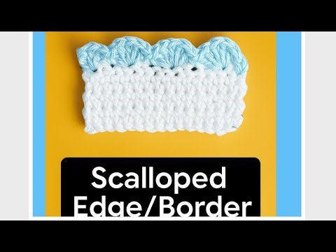 Learn how to crochet simple scalloped edging/shell stitch border for absolute beginners