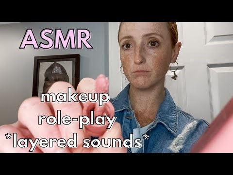Doing your ASMR makeup | layered sounds & mouth sounds