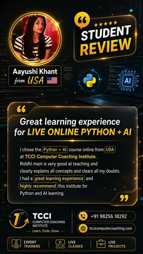 Real Student Review | Python + AI Course at TCCI Ahmedabad #tcci #shorts #foryou