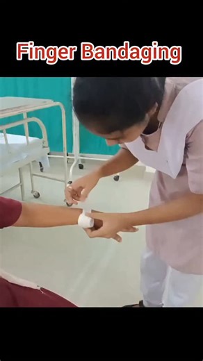 learnwithrajia on Instagram: "Finger Bandaging step by step nursing procedure Watch full Video on YouTube channel https://youtu.be/FLApz6coelI #education #nursingstudent #nursing #nurse #viralreels #viral #nursingschool #nursesofinstagram #medical #trending"