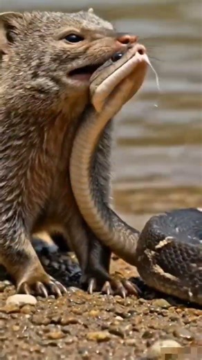 Fearless Hunter: Mongoose Takes on a Snake 🐍🔥