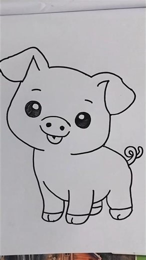 How To Draw A Pig Easy 🐖 #shorts #trending #drawing #art #viral #youtubeshorts #ytshorts #pig #short