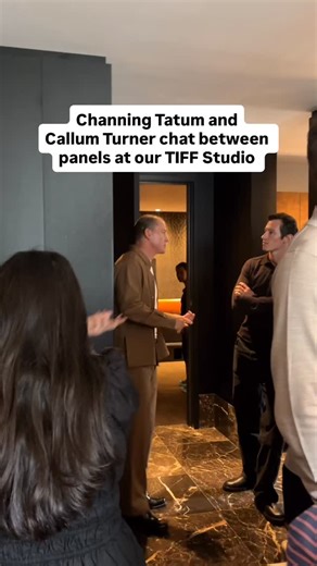 Channing Tatum and Callum Turner chat between panels at our TIFF Studio | The Deadline Studio is presented by @CastAndCrewNews & @finaldraftinc #TIFF | Deadline Hollywood