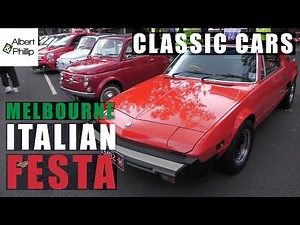 Classic Italian cars on display at the Melbourne Italian Festa