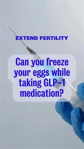 Extend Fertility on Instagram: "Can you freeze your eggs while taking GLP-1 medication? 💉😳 This is a very common question we get at Extend Fertility. 🥚If you’re on Ozempic, Wegovy, Mounjaro, Zepbound, or any other GLP-1 medication and are planning to freeze your eggs, we recommend that you pause taking your medication for *at least* 3 weeks prior to treatment. One month is preferred! 🤔 Why do you need to pause medication during your egg freezing cycle? GLP-1s slow digestion, which can increa
