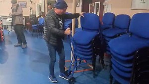 Tour Day 3. South Petherton. By day a mild mannered janitor, by night the Jedi Knight of bódhran players 🤣 https://flook.co.uk/tour/ John Joe Kelly Brian Finnegan Sarah Allen #EdBoyd The David Hall, South Petherton | Flook
