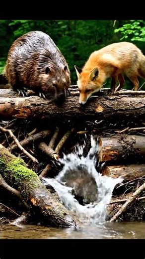 Fox and Beaver Build a Dam — But It Leaks! | Funny Cartoon Short by Ease Loop