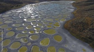 Spotted Lake in British Columbia, Canada (aerial photography)