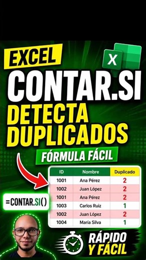 Excel Detecta Datos Duplicados con CONTAR.SI ⚡ #excel #exceltips