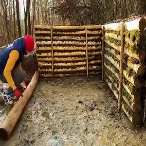 Building a square log cabin on the hillside to live with a sense of security | Majique Jewellery India