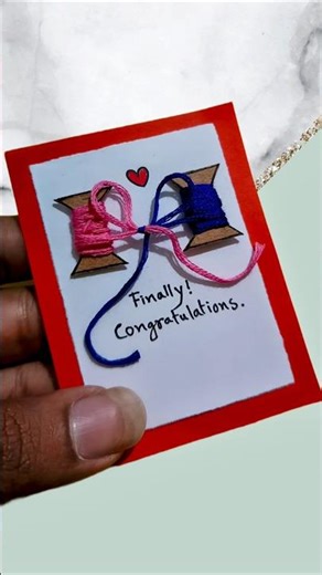 After so long....💕 Finally Congratulations 😍 | Easy & Aesthetic Handmade Card Idea 💌 #shorts #diy