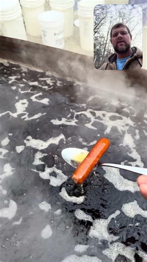 ￼ Cooking my lunch in maple syrup! ￼