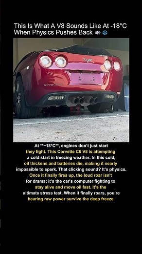 Starting a C6 Corvette in Extreme Cold #v8 #corvette #extreme