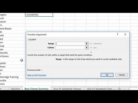 Removing Duplicates and Using the Countif( ) in Excel 2016/2019/365
