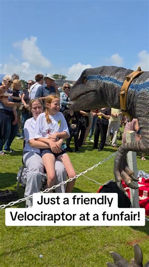 Just a friendly Velociraptor at a funfair! #funny #scare #reaction #sweet #dinosaur | Raptors World - Roarsome Dinosaur Entertainment