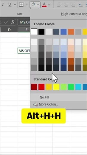 how to fill color in excel by shortcut.. MS EXCEL TRICKS😎#shortvideo #shorts #msoffice #tech