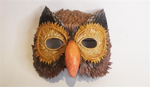 Owl Mask, Handmade Paper Mask - Etsy