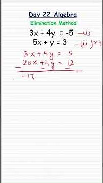 Day 22 #Algebra - Elimination Method in 60 Seconds! #SolveEquations #EliminationMethod #equations