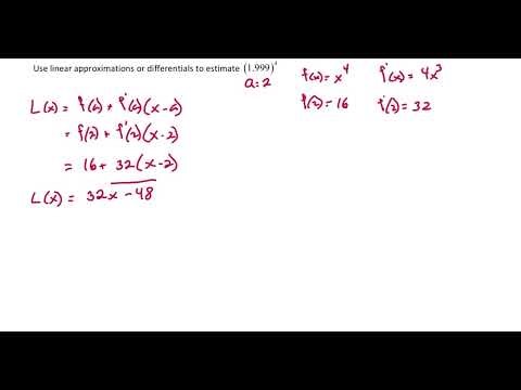 Use Linear Approximations to estimate (1.999)^4