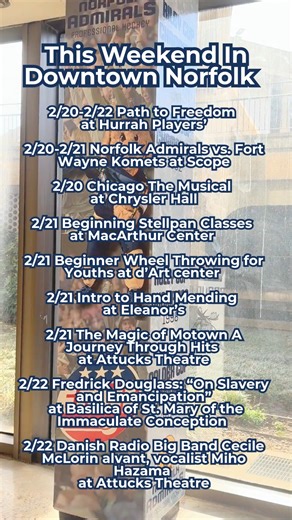 Looking for plans? Whether you’re into soulful music, local sports, or learning a new hobby, Downtown Norfolk is the place to be this weekend! ️⚓ ✨ | Downtown Norfolk