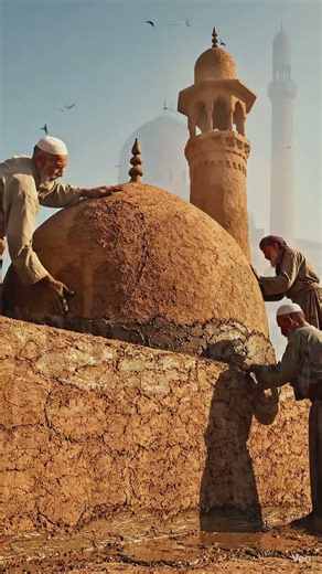 From Mud to Masjid 🕌❤️ People Built a Beautiful Mosque Together#trending #shorts #viral #shortsfeed