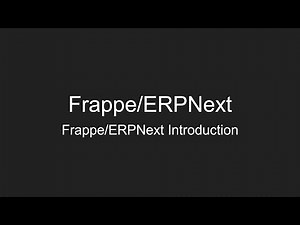 Introduction || Frappe/ERPNext