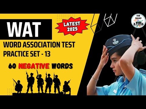Negative Words of Word Association Test | WAT Practice Set- 13 | WAT | SSB Interview