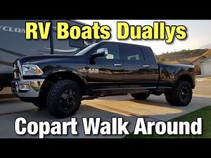Copart Walk Around RV'S BOATS and DUALLY TRUCKS