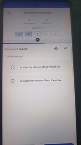The BMI method:includes the element of body frame sizeexclud... | Filo