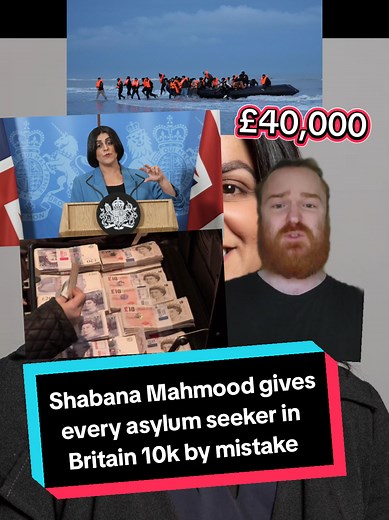 Home Secretary Shabana Mahmood accidentally pays all Asylum Seekers £10,000 in Britain after an error with the process to pay failed asylum seekers to leave #fyp #labour #parody #BullsNoseNews #satire