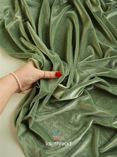 Sage Green Stretchy Velvet Fabric by the Yard, 4-way Stretch Soft Velvet for Gowns, Dresses, Curtains, Pillows, Bows, Sewing, Velour Fabric - Etsy