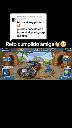 Reto cumplido en Beach Buggy Racing 2: victoria y celebración
